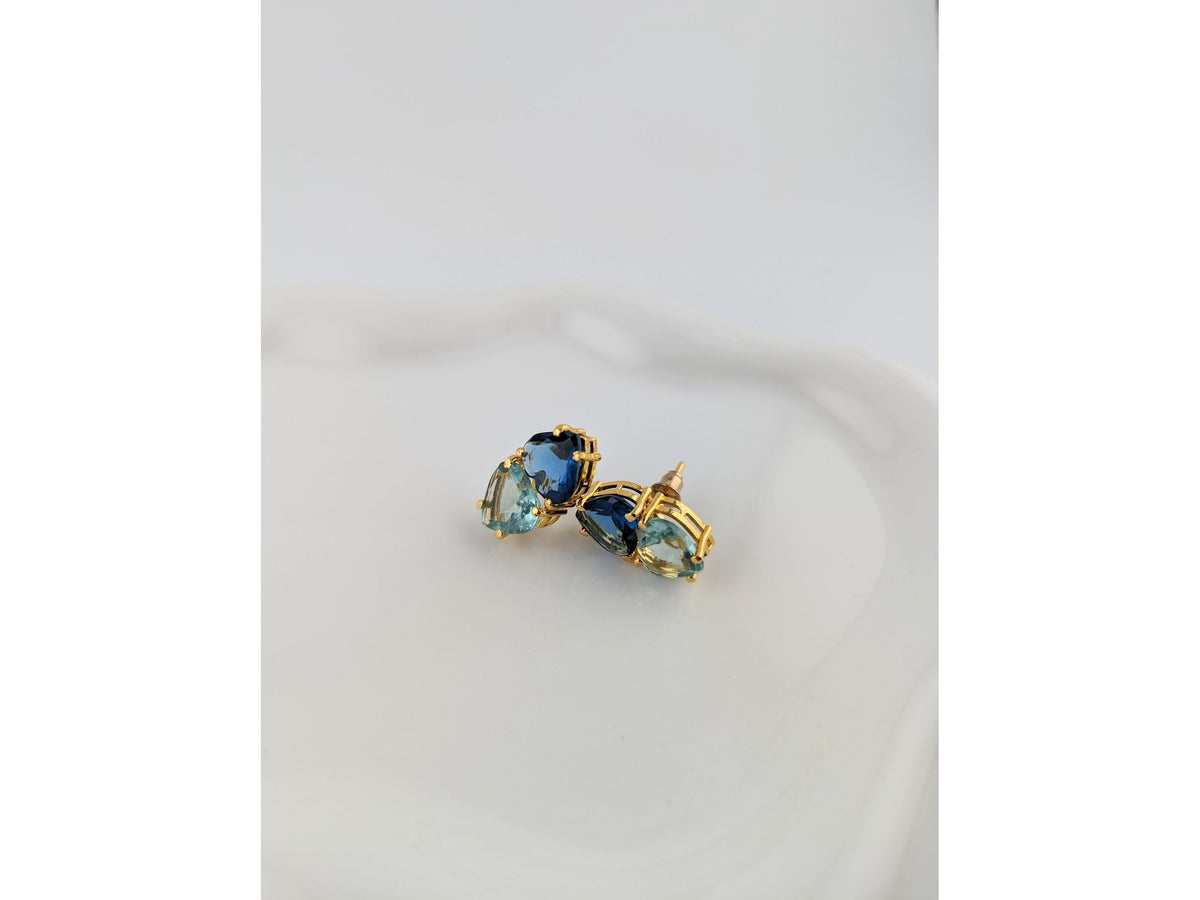 Seafoam Heart Studs