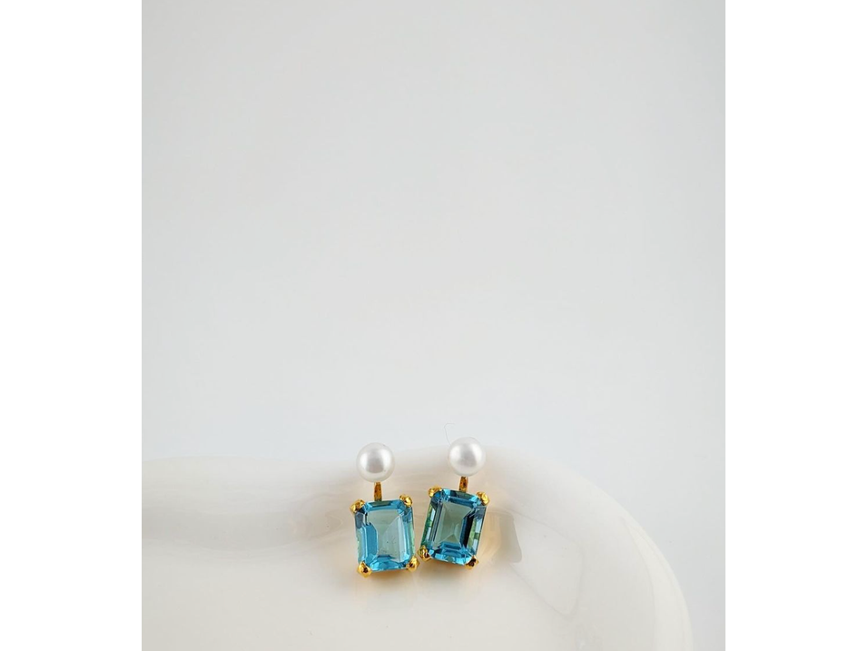 Blue Lagoon Pearl Earrings
