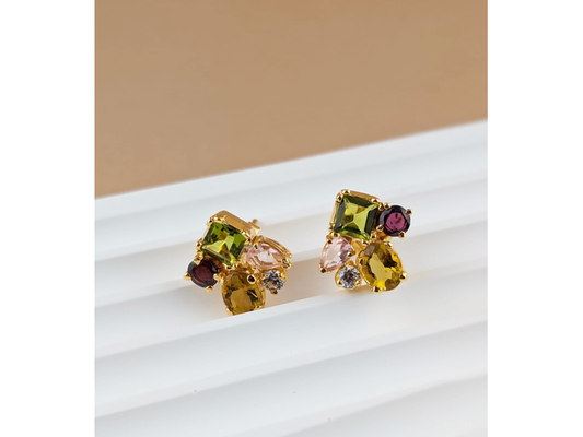 Crystal Crescent Studs