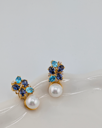 Blue Noor Pearl Studs