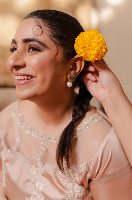 Blue Noor Pearl Studs