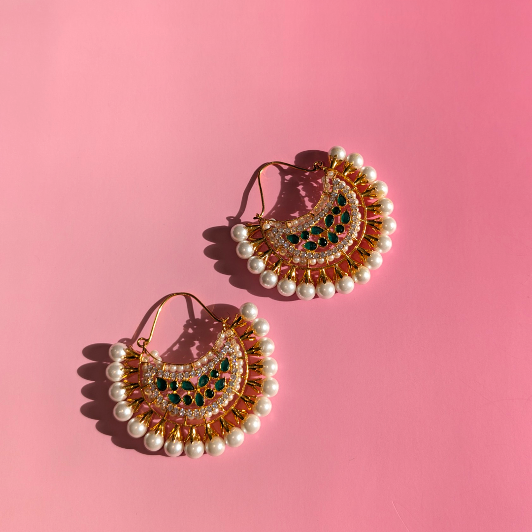 Royal Sabz Jhumkas